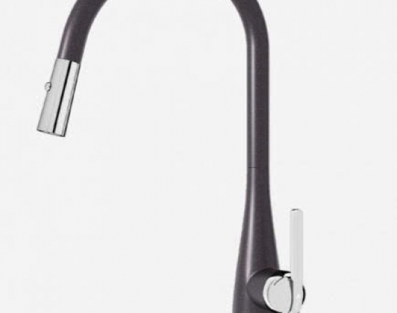 Vòi rửa bát dây rút KONOX Curva Black