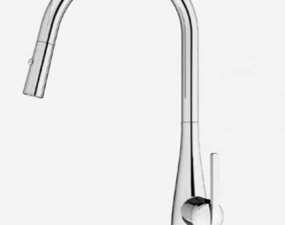 Vòi rửa bát dây rút KONOX Curva Chrome