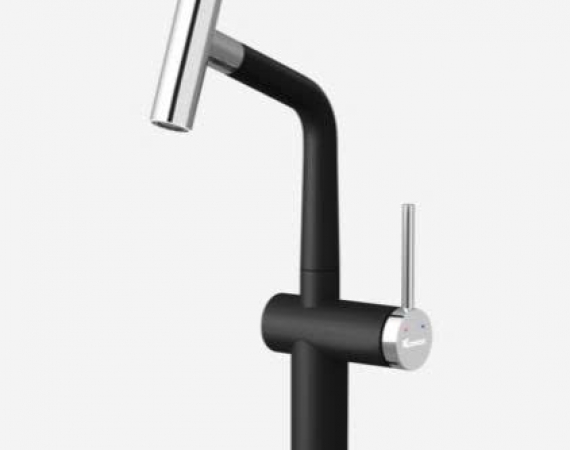 Vòi rửa bát dây rút KONOX Volta Black