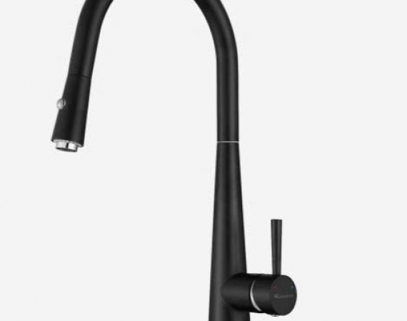 Vòi rửa bát dây rút màu đen KONOX KN1901B