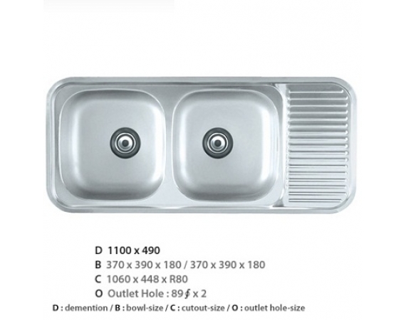 Chậu rửa bát CICO ISD-1100 (110x49cm)