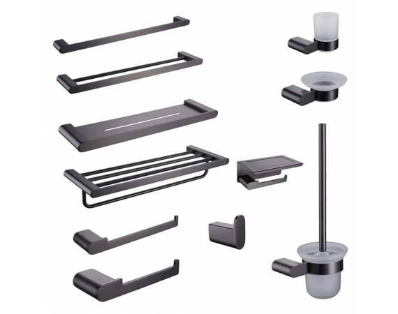 Bộ phụ kiện nhà vệ sinh màu đen HD33081B