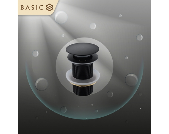 Đầu xi phông xả nhấn màu đen Basic BP-21015B 