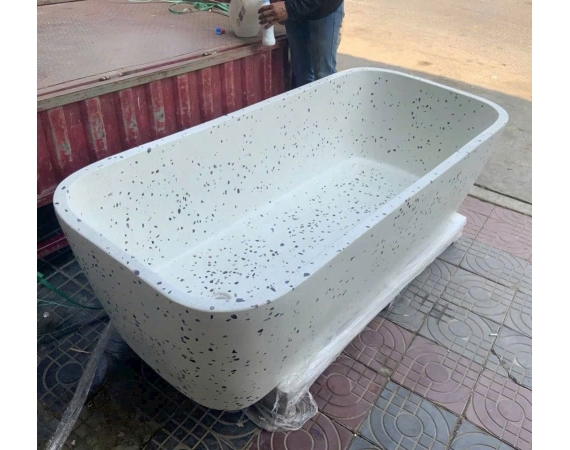 Bồn tắm ngâm bê tông chấm bi BTXM04