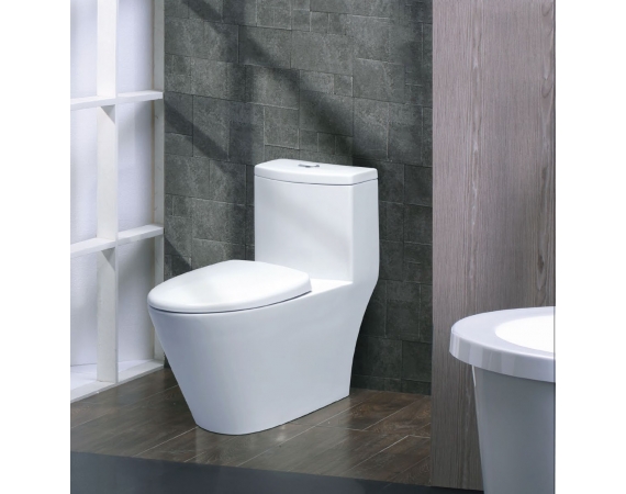 Bồn Cầu CAESAR CD1363 Một Khối Nắp Êm