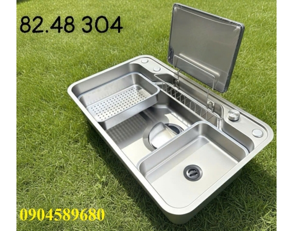 Chậu rửa bát 1 hố inox 304 mặt hạt chống xước LECOCO LE8248