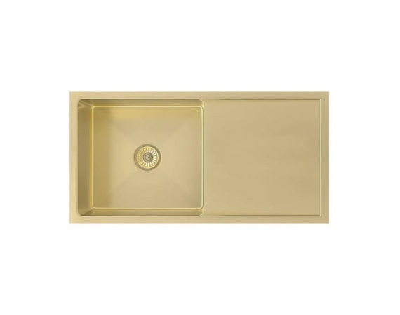 Chậu rửa bát 1 hố có bàn màu vàng HM-8845DR