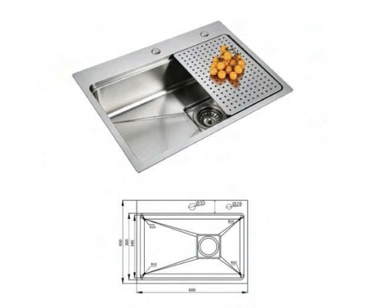 Chậu rửa bát 1 hố HUGE H-KS6045-Lux