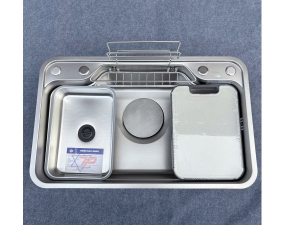 Chậu rửa bát 1 hố phủ mặt hạt chống xước KAGOL KG7848B