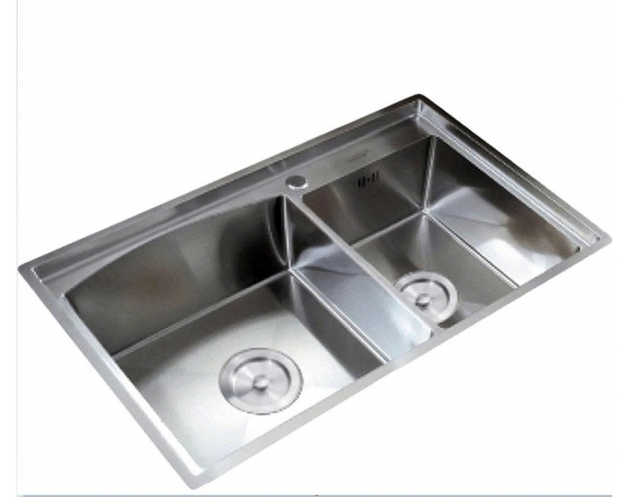 Chậu rửa bát 2 hố lệch Inox SUS304 C8245-4( 820 x 450 220 mm)