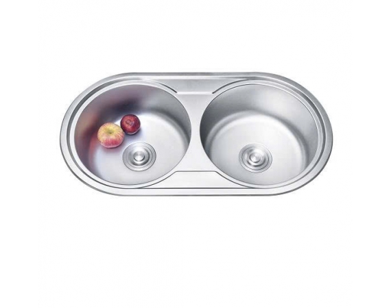 Chậu rửa bát 2 hố tròn Kamanda C8445