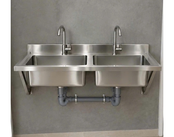 Chậu rửa bát công nghiệp treo tường đôi CBCN1
