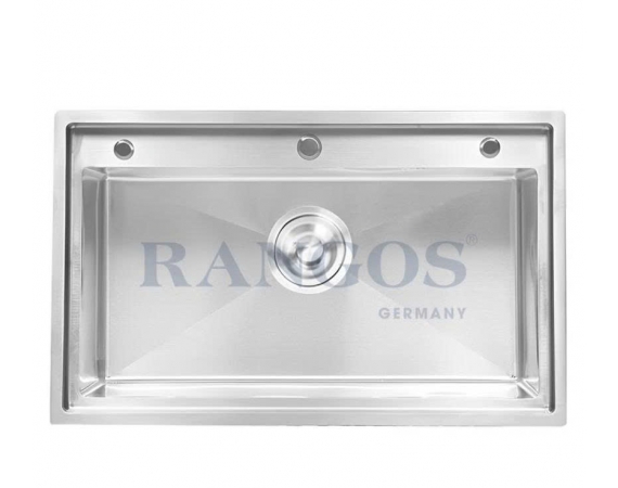 CHẬU RỬA BÁT HANDMADE 1 HỐ LỚN CÓ GIẬT CẤP RGS-7848B-GC
