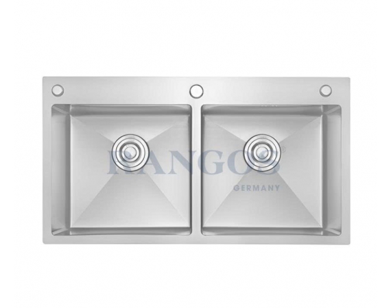 CHẬU RỬA BÁT HANDMADE 2 HỐ CÂN RGS-8245C