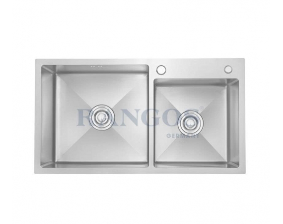 CHẬU RỬA BÁT HANDMADE 2 HỐ LỆCH RGS-8245L