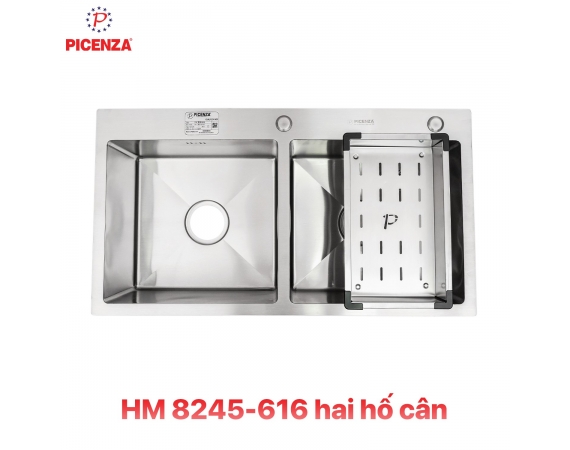 Chậu rửa bát Picenza 2 hố cân HM 8245 – 616 inox 304