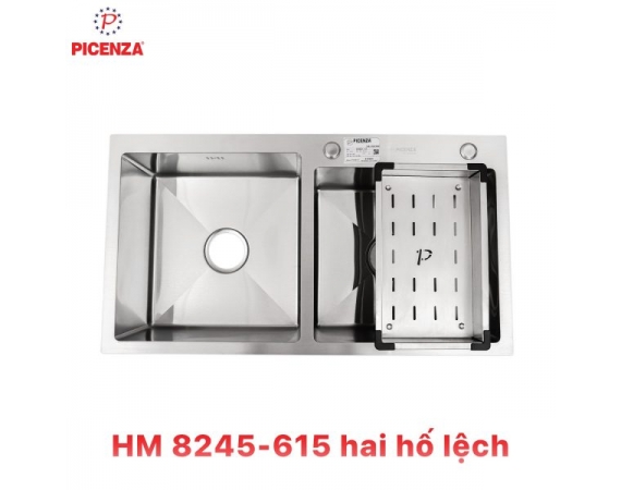 Chậu rửa bát Picenza hố lệch HM 8245 – 615 inox 304