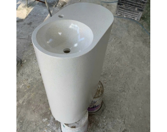 Chậu rửa mặt bê tông nghệ thuật chân đứng HD09056BT