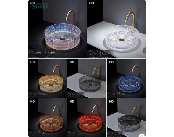 Chậu rửa lavabo đặt bàn pha lê HD-1045CR