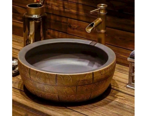 Chậu sứ để trên mặt bàn hoa văn cổ HDC01H