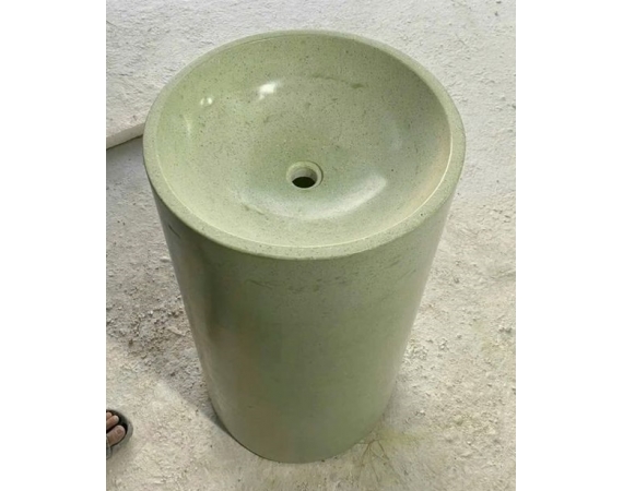 Chậu rửa mặt bê tông màu xanh nghệ thuật chân đứng HD0905BT