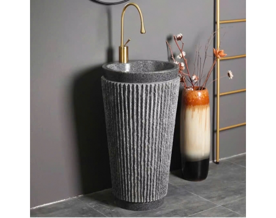 Chậu rửa lavabo nghệ thuật đá màu xám HD472X