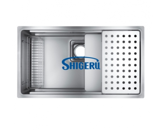 Chậu rửa bát 1 hố đúc SHIGERU JSM-K 3F FS ( L810×W460xH276)
