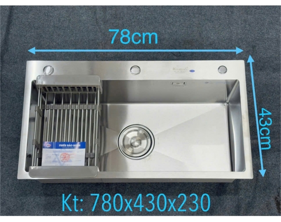 Chậu rửa bát 1 hố đúc Kagol 7843 ( 780x430x220 mm )