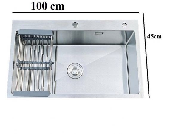 Chậu rửa bát 1 hố to HD100451H ( Kích thước 1000 x 450 mm )