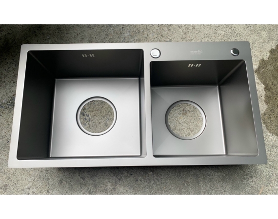 Chậu rửa bát màu ghi Inox 304 phủ nano Daelim 8345L (830x450x250mm)