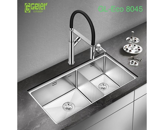 Chậu rửa bát 2 hố Geler GL Eco-8045