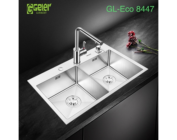 Chậu rửa bát 2 hố cân Geler GL ECO-8447