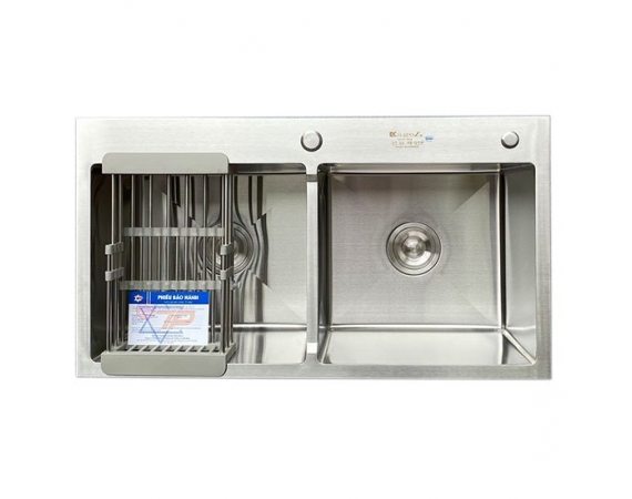 Chậu rửa bát 2 hố inox 304 Kagol KG8850 (KT:880x500x240 mm)