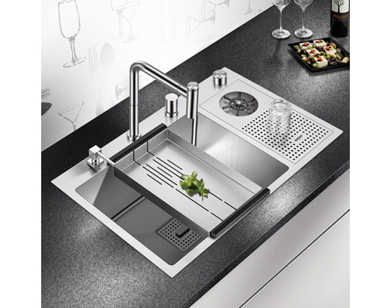 Chậu rửa bát kèm máy rửa cốc Geler GL-7648