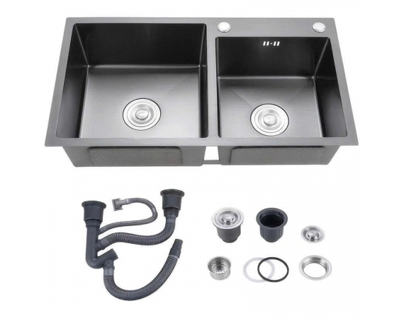 Chậu rửa bát màu đen KOKKU 9045B ( 900x450x230 mm )