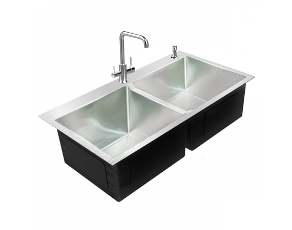 Chậu rửa bát Sơn Hà 2 hố cân HM.X.2C.82.2.2 (820x450x215mm)