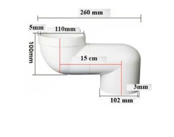 Chỉnh tâm bồn cầu 15cm CT15 - ống phi 110