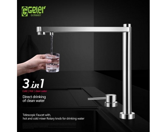 Vòi rửa bát 3 đường nước Geler GL-3060