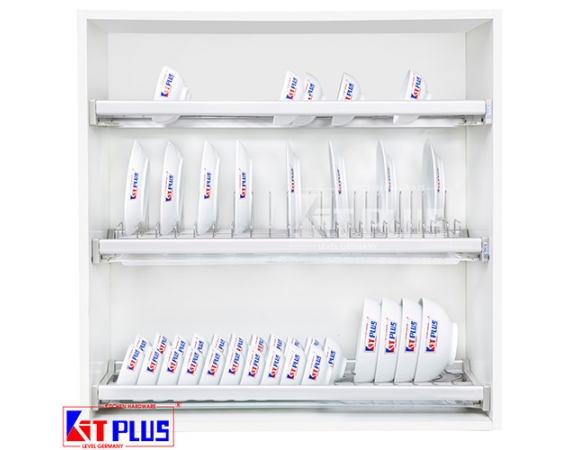 Giá bát đĩa cố định 3 tầng cao cấp Kit Plus DK12B VIP ( KT :600,700,800,900 )