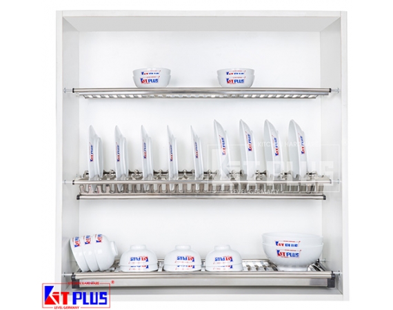 Giá bát đĩa cố định 3 tầng chữ V KIT PLUS DK12A