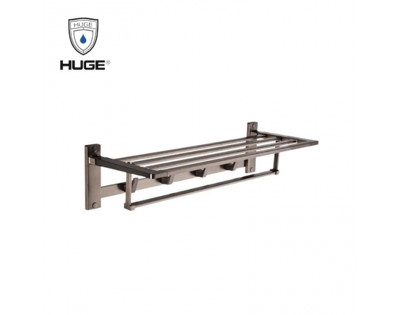 Giàn vắt khăn kèm móc áo màu ghi HUGE H-B1822M