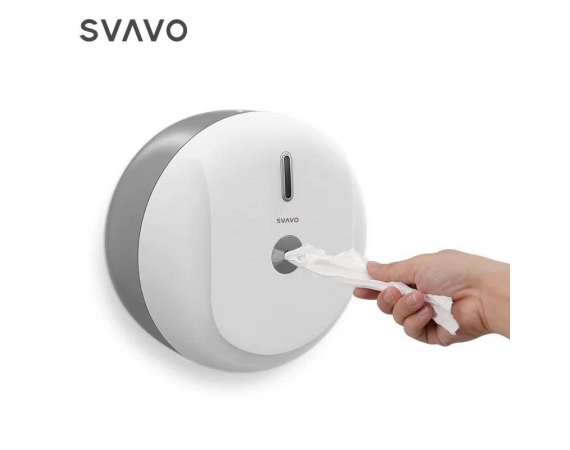 Hộp giấy vệ sinh rút giữa màu ghi cuộn lớn Svavo PL-151066G