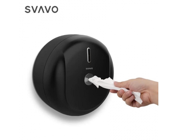 Hộp giấy vệ sinh rút giữa màu đen cuộn lớn Svavo PL-151066B