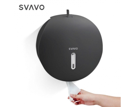 Hộp giấy vệ sinh mạ màu đen cuộn lớn Svavo PL-151065B