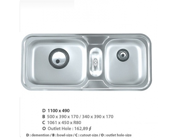 Chậu rửa bát CICO ISB-1100 (110x49cm)