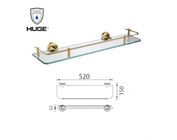 Kệ kính dưới gương màu vàng HUGE H-B1639G