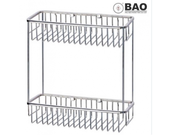 Kệ thẳng 2 tầng inox phòng tắm BN 420