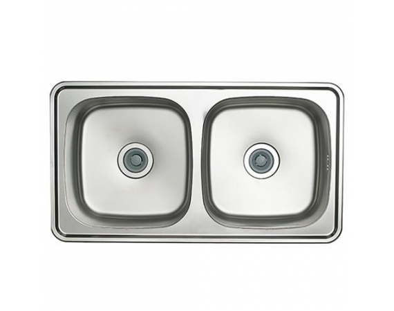 Chậu rửa bát Hàn Quốc 2 hố LIZENS ISD-870 (87x48x19cm)