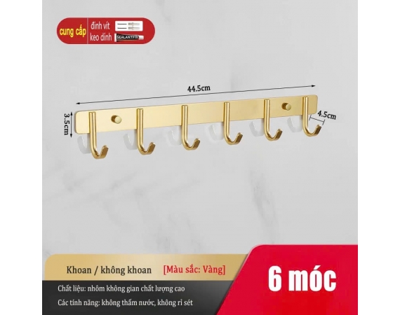 Móc áo treo tường màu vàng MA5