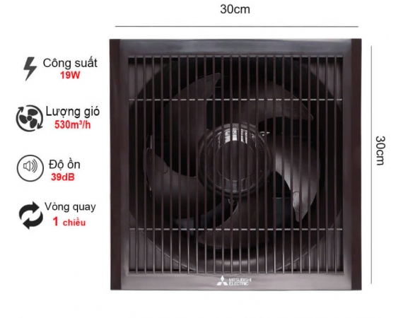 Quạt thông gió gắn tường Mitsubishi EX-20SKC5T-BW